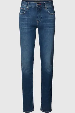 Tommy Hilfiger Jeansy z naszywką z logo ze skóry model ‘Denton’
