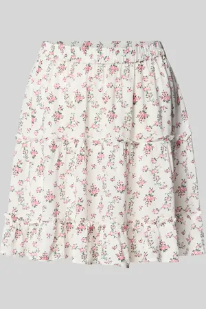 Pieces® Spódnica mini o rozkloszowanym kroju ze wzorem na całej powierzchni model ‘NYA’