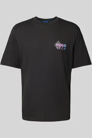 Hugo Blue T-shirt z nadrukiem z logo model ‘Nepory’