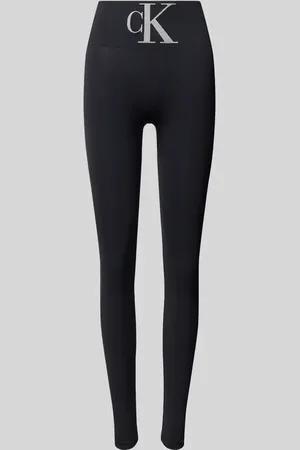 Calvin Klein Legginsy o kroju skinny fit z nadrukiem z logo