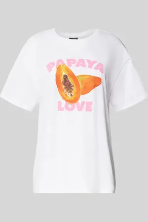Pieces® T-shirt o kroju comfort fit z czystej bawełny model ‘THEA’