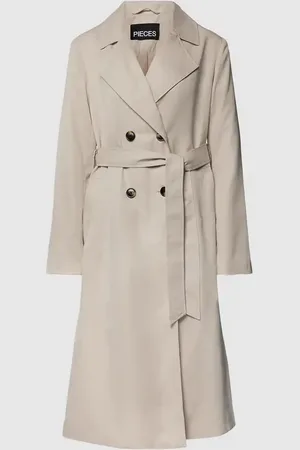 Pieces® Trencz z kołnierzem z połami model ‘SCARLETT’
