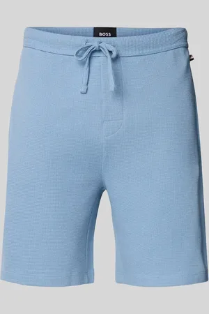HUGO BOSS Szorty z dzianiny dresowej o kroju regular fit z fakturowanym wzorem model ‘WAFFLE’