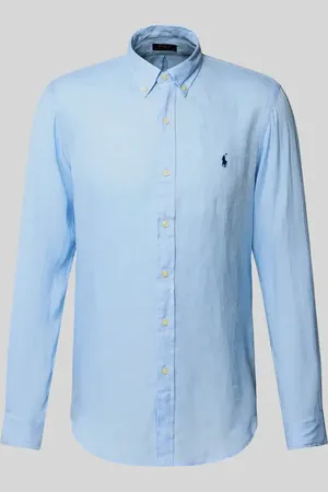 Ralph Lauren Koszula lniana o kroju slim fit z wyhaftowanym logo