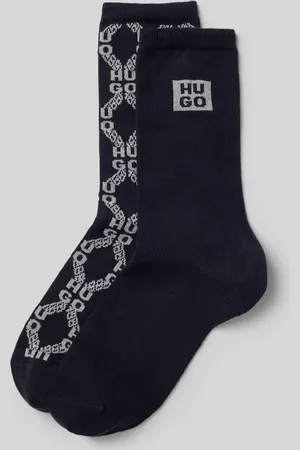 HUGO BOSS Skarpety z detalem z logo w zestawie 2 szt. model ‘Chain’
