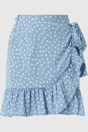 ONLY Spódnica mini w stylu kopertowym model ‘ONLOLIVIA AOP WRAP SKIRT’