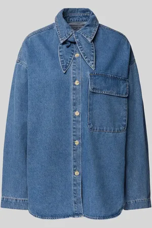 EDITED the label Kurtka koszulowa jeansowa o kroju oversized z kieszenią z patką na piersi model ‘Anisha’