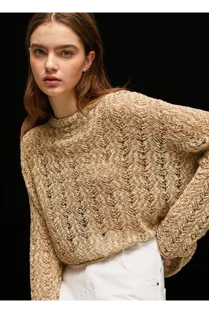 Pepe Jeans Kobieta Swetry i Pulowery - Ażurowy sweter cropped z dzianiny