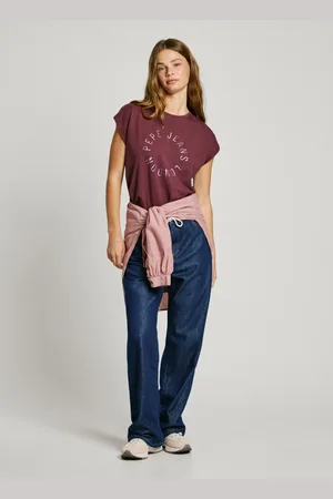 Pepe Jeans T-shirt strass boxy fit z logo
