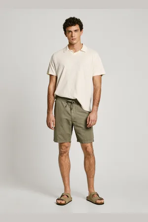Pepe Jeans Lniane bermudy relaxed fit