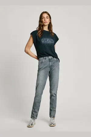 Pepe Jeans Jeansy taper fit high waist - violet