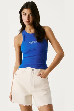 Pepe Jeans T-shirt w prążki bez rękawów