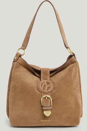 Pepe Jeans Zamszowa torba hobo z monogramem