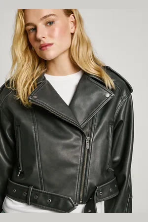 Pepe Jeans Kurtka biker z ekoskóry