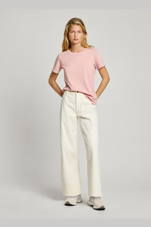 Pepe Jeans Spodnie culotte fit z diagonalu