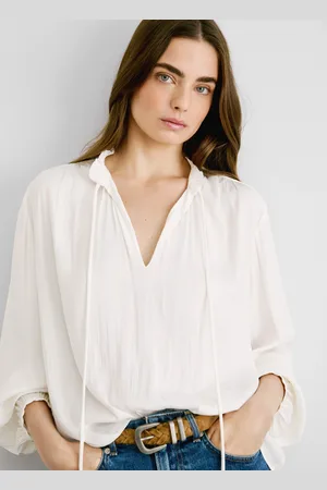 Pepe Jeans Satynowa bluzka z kołnierzem mao