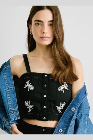 Pepe Jeans Popelinowy top z wyszywanymi detalami