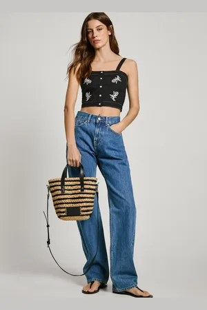 Pepe Jeans Jutowa torba w paski