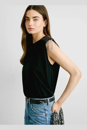 Pepe Jeans T-shirt z dżetami na ramionach