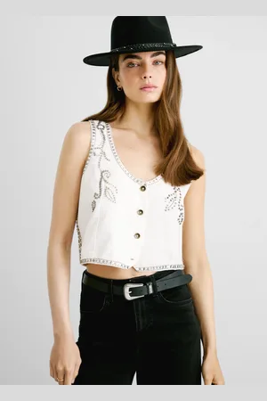 Pepe Jeans Kamizelka z diagonalu z cekinami