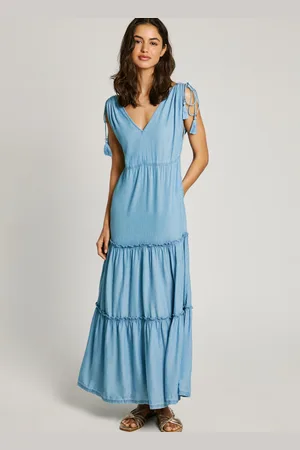 Pepe Jeans Sukienka maxi z dekoltem v