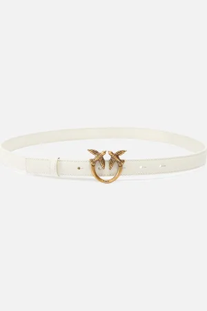 Pinko Cienki skórzany pasek Love Birds 2cm