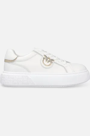 Pinko Sneakersy flatform z wysoką podeszwą i metalowym logo