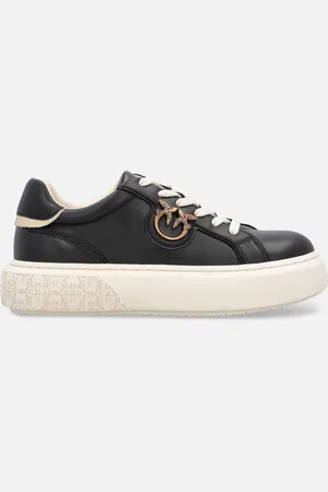 Pinko Sneakersy flatform z wysoką podeszwą i metalowym logo