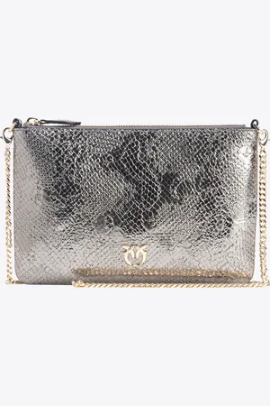 Pinko Classic Flat Love Bag wytłaczany wąż Galleria