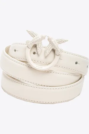 Pinko Cienki skórzany pasek Love Birds color block 2cm