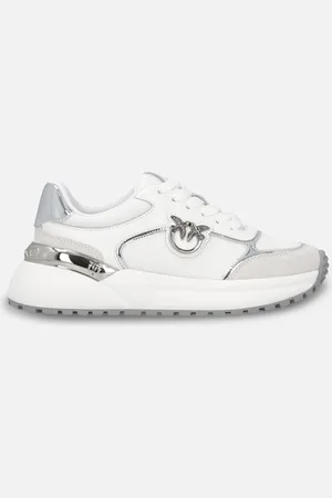 Pinko Buty sneakersy z logo i lustrzanymi detalami