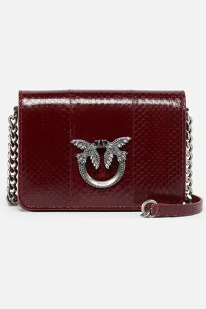 Pinko Torebka na długim pasku Mini Love Bag ze lśniącej skóry węża Galleria