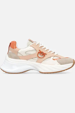 Pinko Sneakersy Ariel w neutralnych kolorach z lakierowanymi detalami