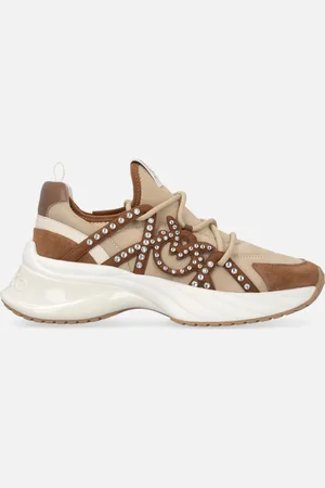 Pinko Sneakersy Ariel sznurowane z kryształkami