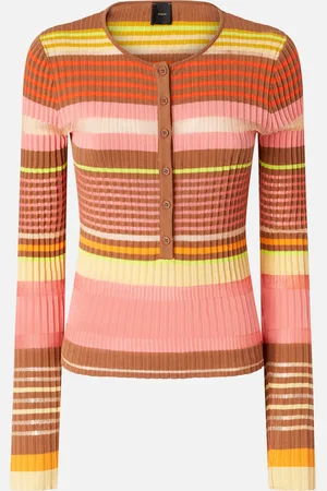 Pinko Wielokolorowy przylegający sweter w paski