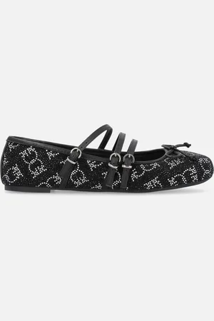 Pinko Baleriny Monogram z kryształkami i kokardą na nosku