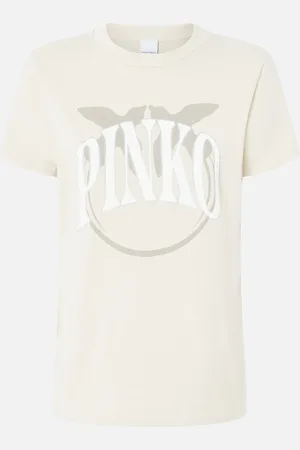 Pinko T-shirt z logo i ptaszkami