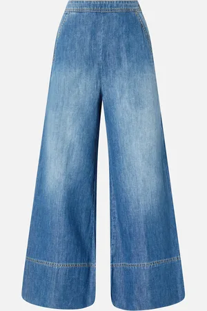 Pinko Dżinsy palazzo z denimu z mieszanki lnu