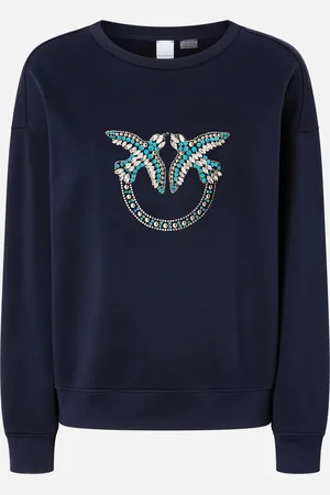 Pinko Bluza z okrągłym dekoltem i biżuteryjnym haftem Love Birds