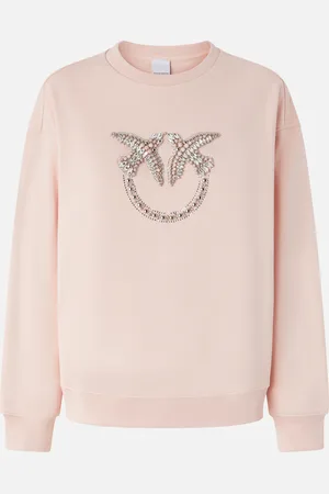 Pinko Bluza z okrągłym dekoltem i biżuteryjnym haftem Love Birds