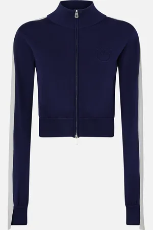 Pinko Krótka bluza z tkaniny technicznej z wytłoczonym logo i zamkiem