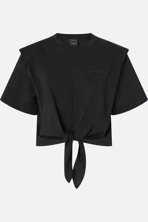 Pinko Krótki t-shirt z węzłem z przodu