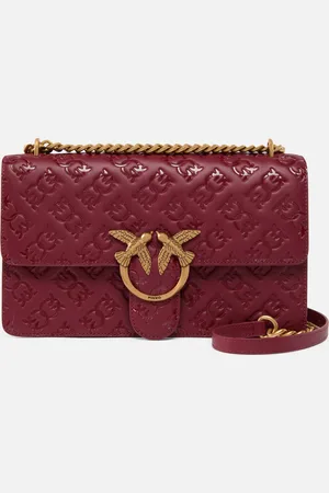 Pinko Torebka Love Bag na pasku ze skóry z logo