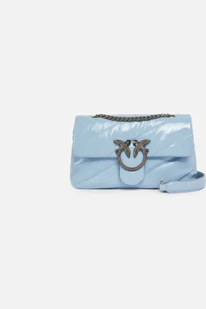 Pinko Lakierowana i pikowana torebka na długim pasku Love Bag Puff Galleria