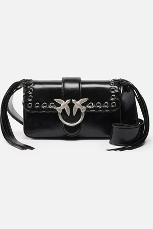 Pinko Slouchy Love Bag soft handbag with fringes and shoulder strap