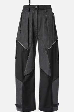 Pinko P-Pants in black denim and satin with zip