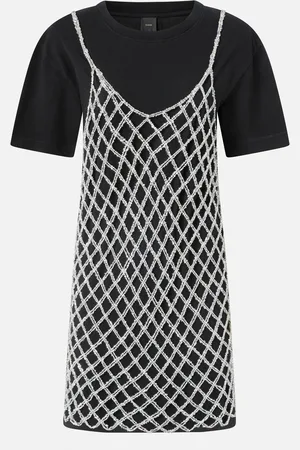 Pinko Short t-shirt dress combined with sequin dress
