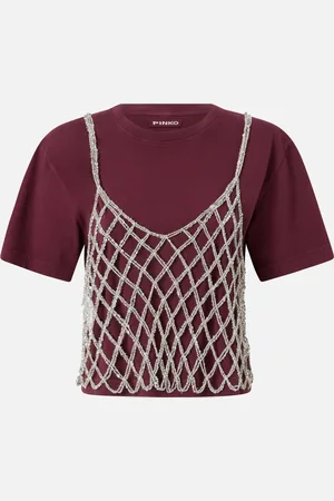 Pinko T-shirt z cekinowym topem
