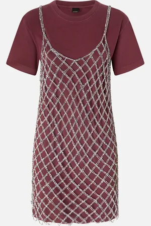 Pinko Short t-shirt dress combined with sequin dress