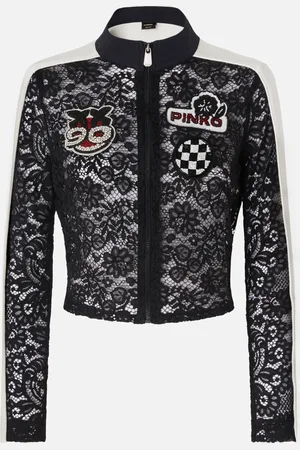 Pinko Light lace jacket with embroidered patches